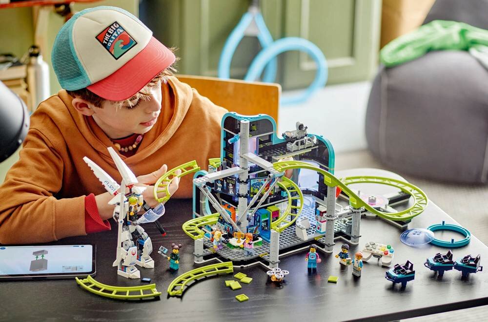 LEGO 60421 City Park Świat Robotów z rollercoasterem  umiejętności