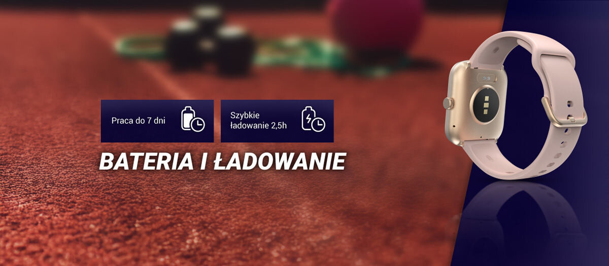 Smartwatch HAMA Fit Watch 5000 Bateria i ładowanie praca do 7 dni szybkie ładowanie 2,5h