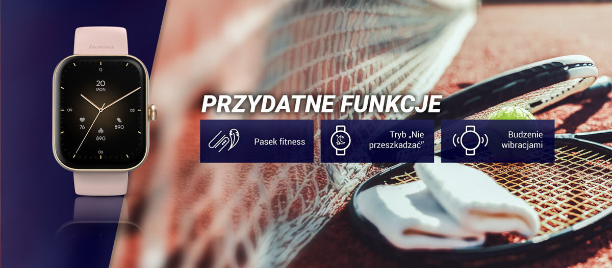 Smartwatch HAMA Fit Watch 5000 Przydatne funkcje pasek fitness tryb nie przeszkadzać budzenie wibracjami