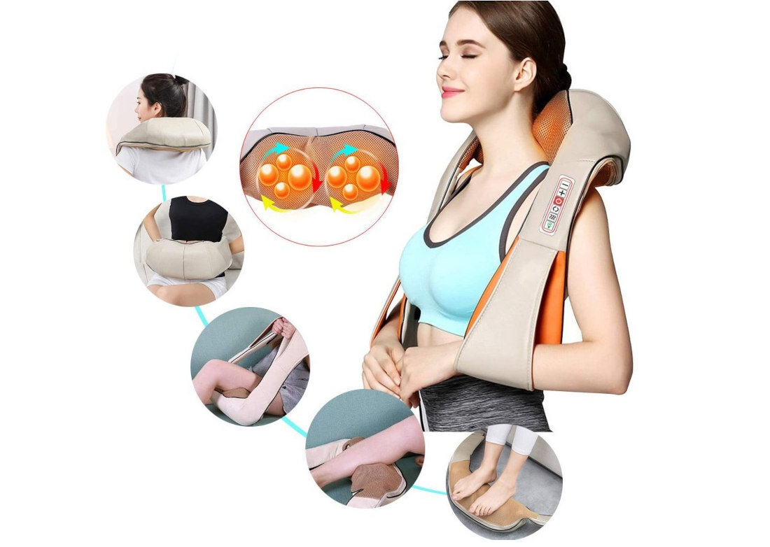 Masażer do karku EXTRALINK Smartlife Neck Massager równowaga medycyna japońska stres zaburzenia snu napięcie nerwowe bóle ramion kark szyja plecy