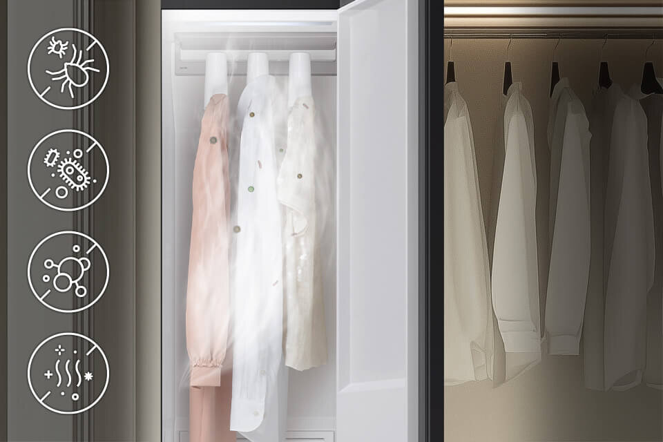 dezynfekuj ubrania parą w szafie odświeżającej Samsung df18cb8700cre1 