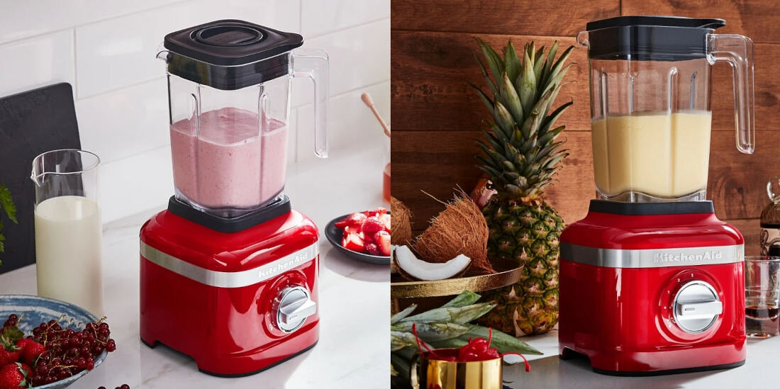 Blender kielichowy KITCHENAID KA K150 ER + CP Czerwony program do kruszenia lodu funkcja turbo 3-stopniowa regulacja obrotow 