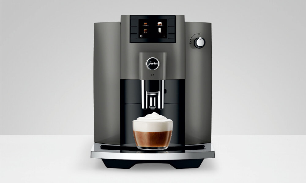 Ekspres JURA E6 Dark Inox (EC) Doskonałe cappuccino Funkcja Easy Cappuccino dysza do mleka