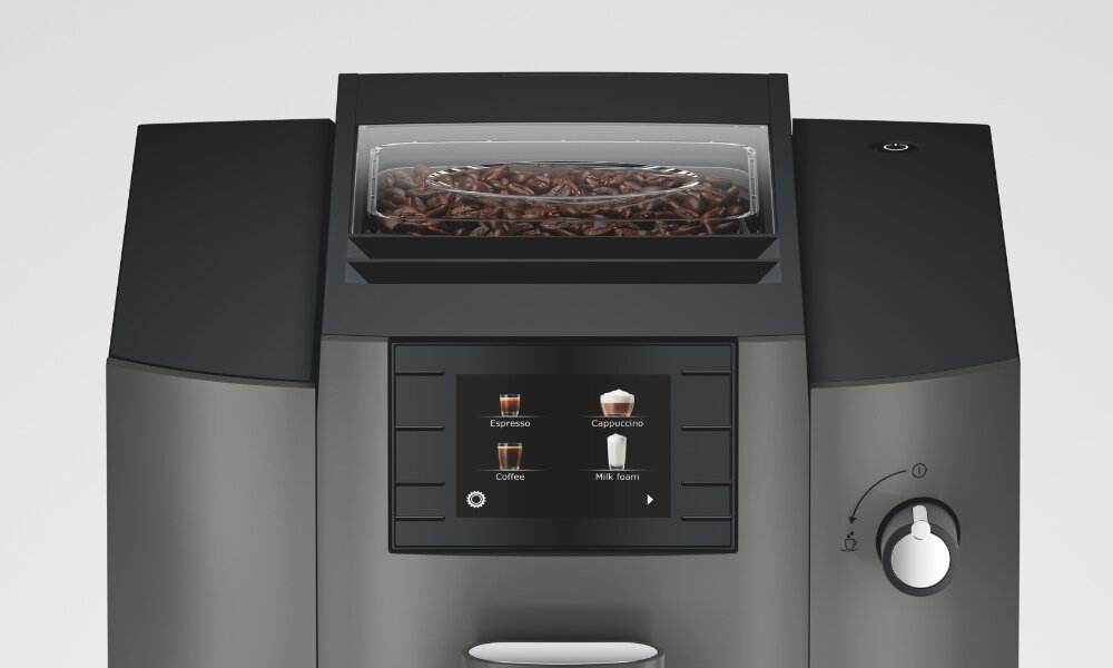 Ekspres JURA E6 Dark Inox (EC) czytelny kolorowy wyświetlacz 2,8 aplikacja J.O.E.® obsluga ustawienia 