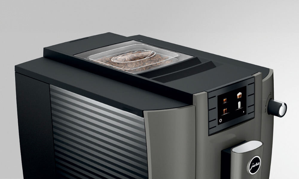 Ekspres JURA E6 Dark Inox (EC) Elegancki klasyczny design karbowany zbiornik wysoka jakosc tacka