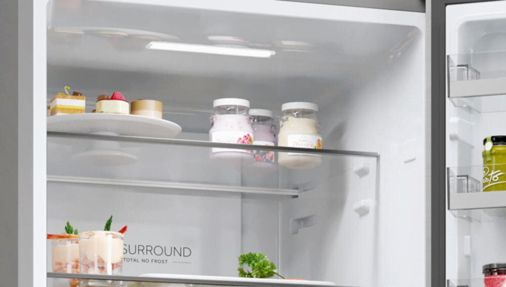 HAIER HDW3618DNPK widoczność półki górne oświetlenie LED wnętrze produkty