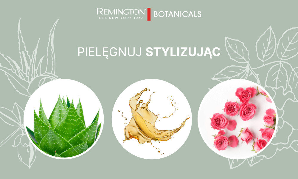 Suszarko-lokówka REMINGTON Botanicals AS5860R 50 mm 800 W Pielęgnuj stylizując stylizacja ułatwienie włosy właściwości aloesu, jojoby i róży