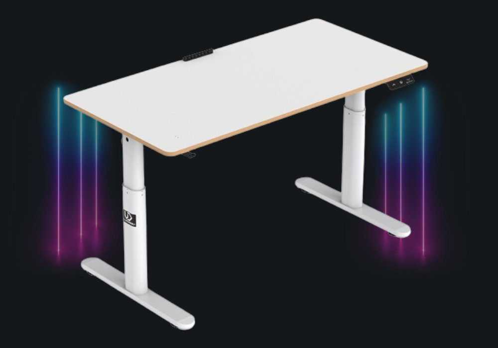 Biurko ULTRADESK Pulsar Kids Biały dostęp przestrzeń urządzenia