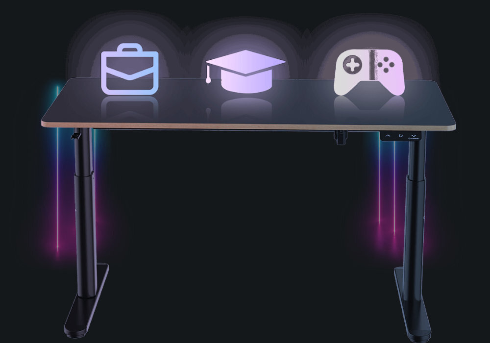 Biurko ULTRADESK Pulsar Kids Biały sterowanie bezpieczeństwo bezpieczniki