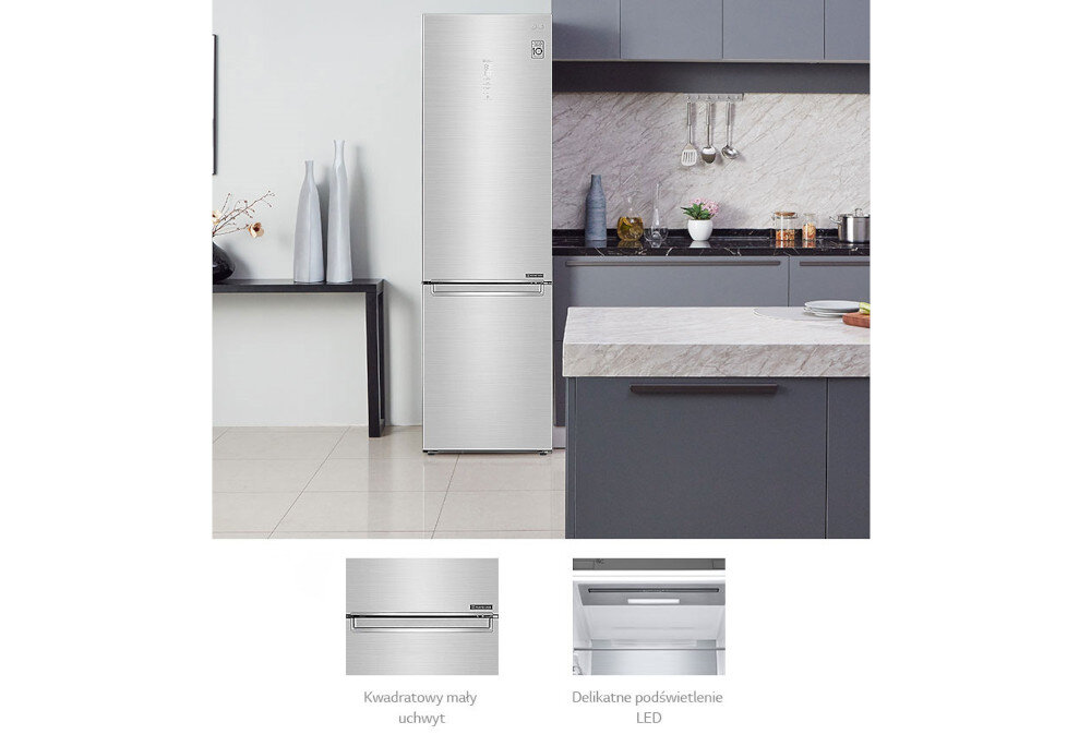 LG GBF61BLHMN Nofrost Czarna konstrukcja design minimalizm