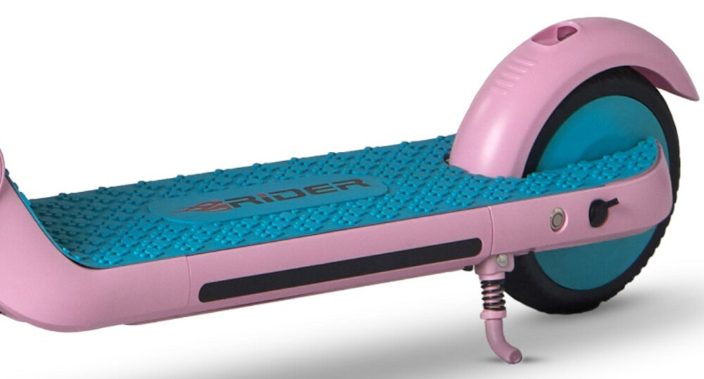 Hulajnoga elektryczna RIDER Pinki Różowy skladana wytrzymala stopka centralny punkt ciezkosci