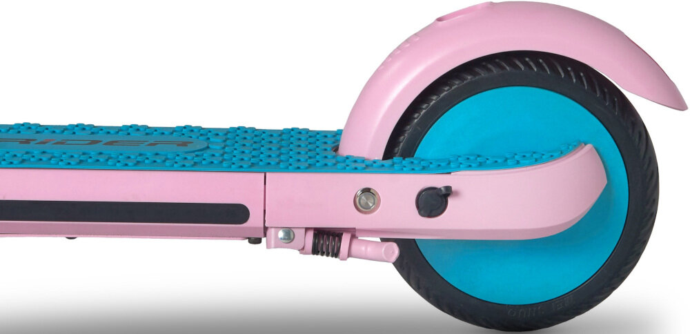 Hulajnoga elektryczna RIDER Pinki Różowy silnik elektryczny moc 200 W maksymalna predkosc do 14 km/h do poruszania sie po miescie