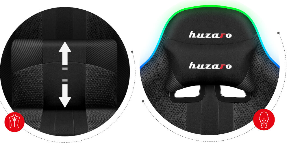 Fotel HUZARO Force 4.7 ergonomia poduszki lędźwie odcinek szyjny wygoda 