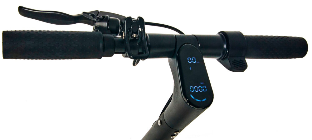 Hulajnoga elektryczna RIDER R10 Cross Czarny minimalistyczna kierownica w ksztalcie litery T intuicyjny wyswietlacz LED predkosc dystans stan baterii