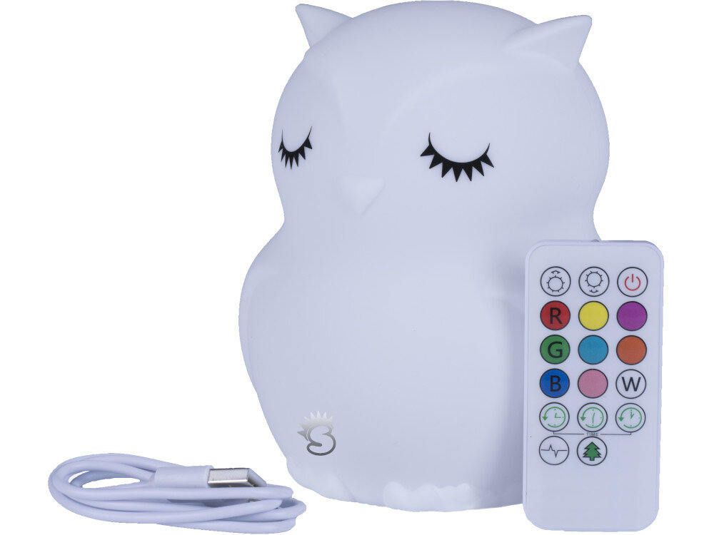 Lampka nocna MESMED swietlaczek sowka MM-013 opakowanie elementy zestaw