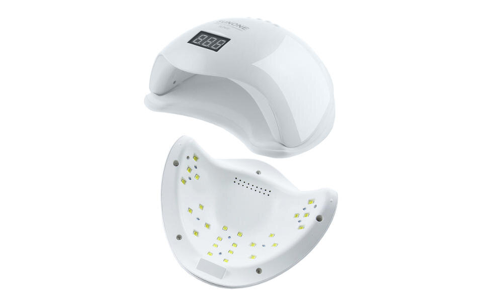 SUNONE-S01 ledowa lampa łatwa przyjemna praca utwardza żele lakiery hybrydowe szybko równomiernie białe światło energooszczędna sensor ruchu timer magnesy wyświetlacz zasilacz kabel gniazdko