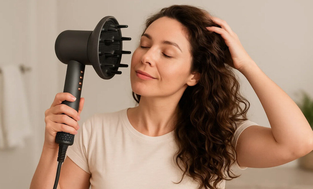 Suszarka EXTRALINK 1500 W Bezpieczeństwo pracy ochrona włosów Skoncentrowany przepływ powietrza pozwala zachować naturalną gładkość włosów Wskaźniki LED informacja kontrola suszenie rozwiązanie