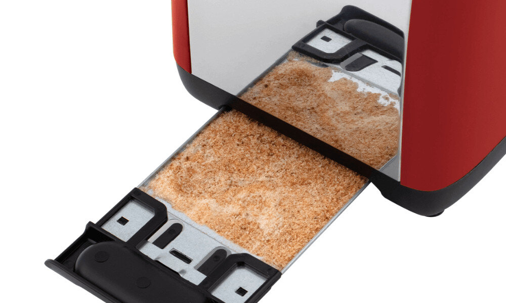 Toster RUSSELL HOBBS Colours Plus 2S 26554-56 Czerwony Tacka na okruchy usunąć okruchy i utrzymać czystość