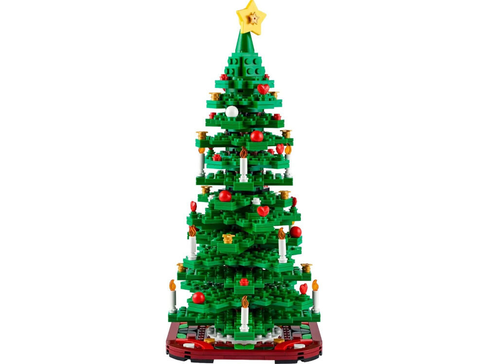 LEGO 40573 Choinka zestaw wykonany z trwałych i bezpiecznych klocków, które zostały wykonane z wysokiej jakości materiałów choinka na białym tle