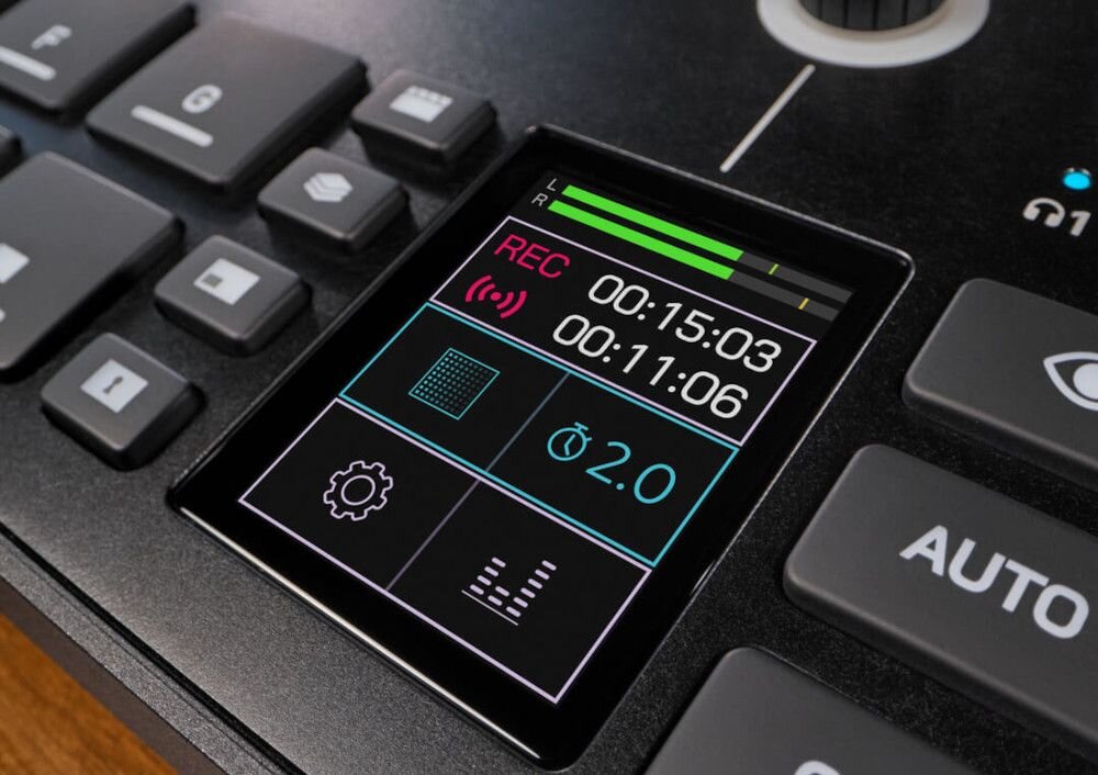 Mikser audio RODE Rodecaster Video widok wyswietlacz, streamowanie 