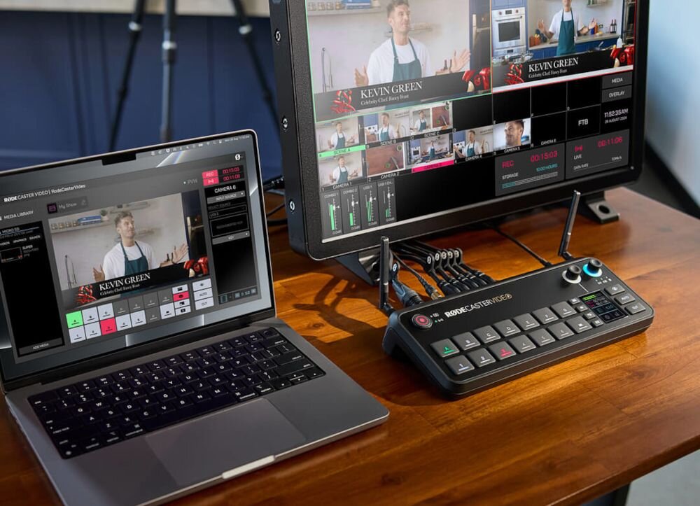 Mikser audio RODE Rodecaster Video - funkcje sceny, ultimedia, mikser na biurku