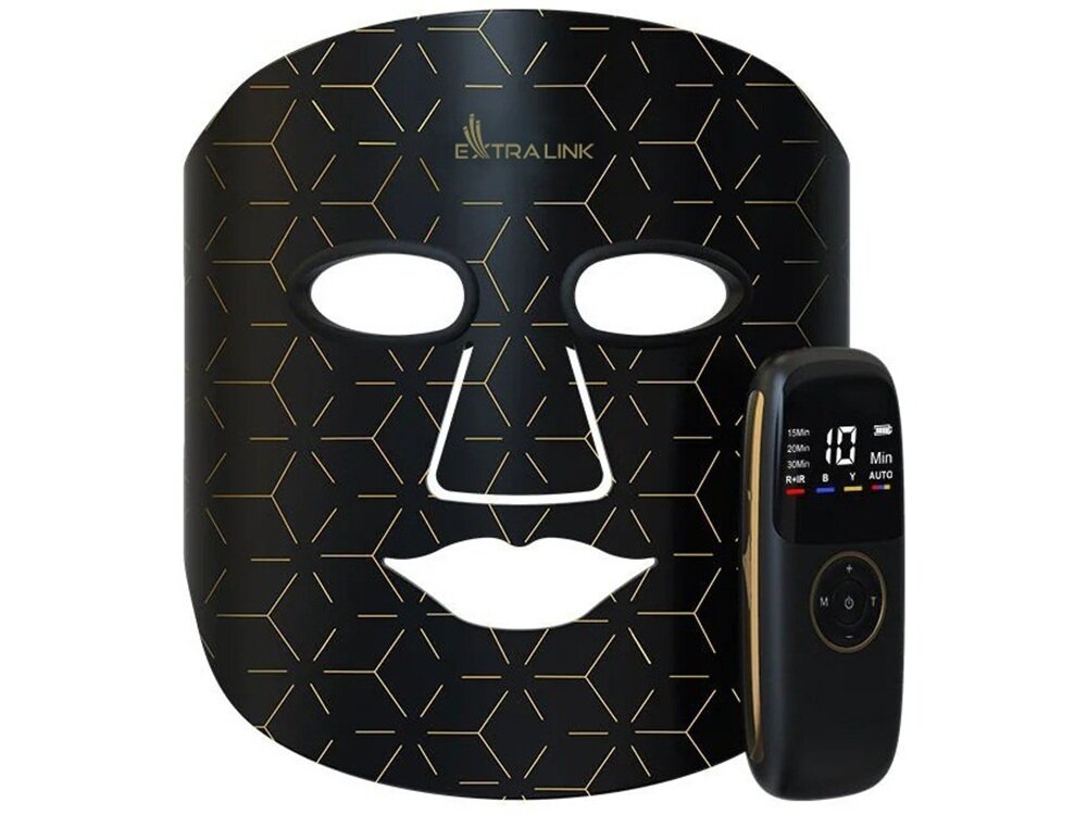 Maska LED do twarzy EXTRALINK Surya stabilne parametry, dopasowane do potrzeb, synergia 4 świateł, poprawa kondycji skóry