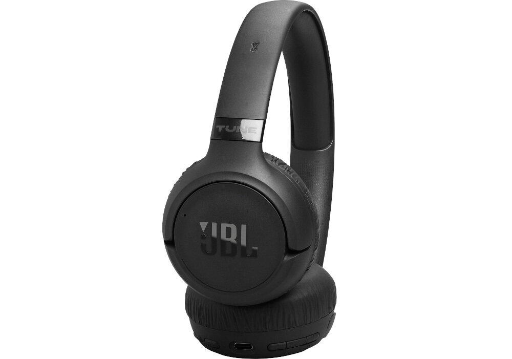Słuchawki JBL Tune 680NC bateria do 76 godzin szybkie ładowanie, słuchawki nauszne po skosie na białym tle