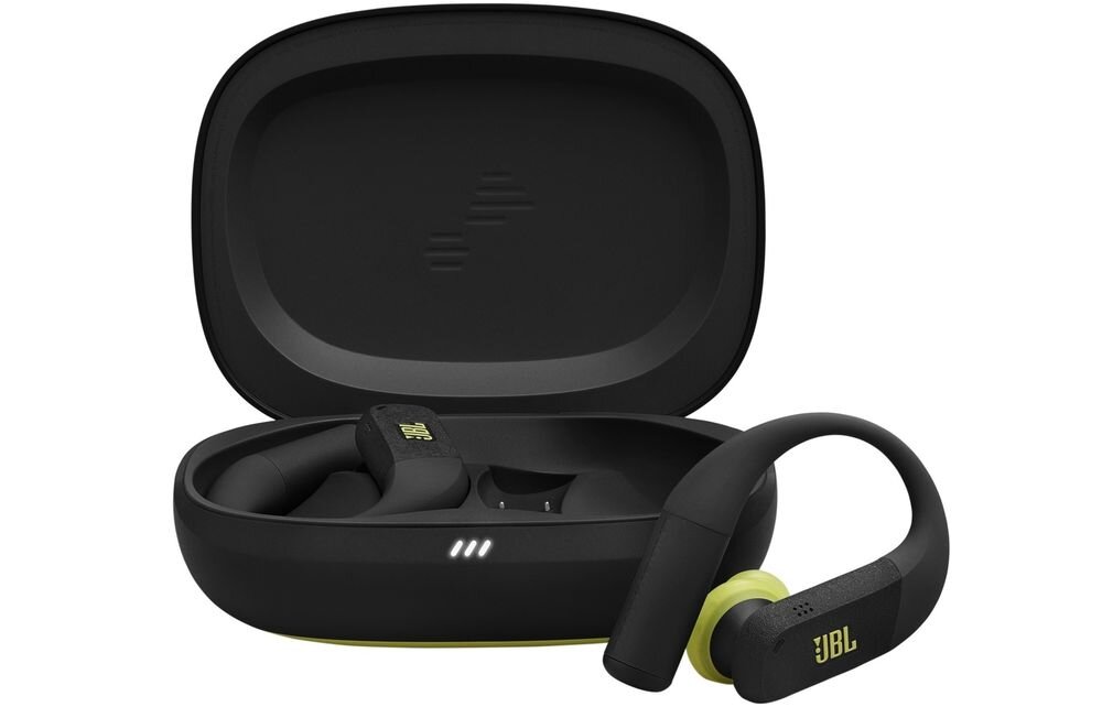 Słuchawki dokanałowe JBL Endurance Peak 4 10 mm przetworniki Pure Bass personalizacja dźwięku, słuchawki z etui ładującym na białym tle