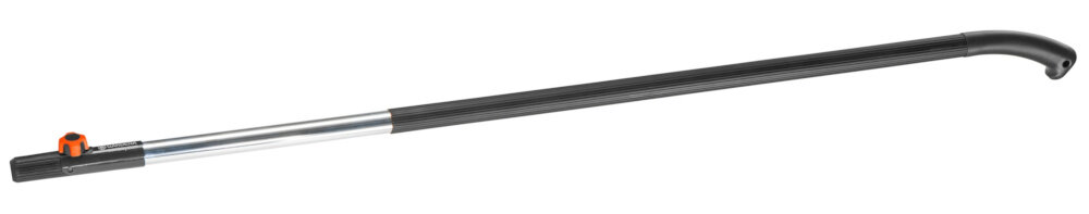 Trzonek aluminiowy GARDENA Combisystem 3734-20 130 cm trzonek na białym tle w pozycji pionowej z wysokiej jakosci aluminium lekki nie obciaza uztkownika lekko zakrzywiony uchwyt zapobiega wyslizgiwaniu sie trzonka zlobiona powloka z tworzywa sztucznego pewny chwyt bezpieczna wygodna praca