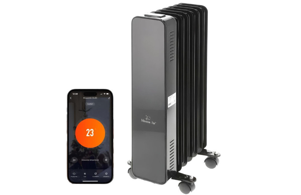 Grzejnik olejowy MISSION AIR Oslo zdalne sterowanie aplikacja TUYA SMART smartfon tablet iOS i Android sieć Wi-Fi zarządzanie harmonogramem