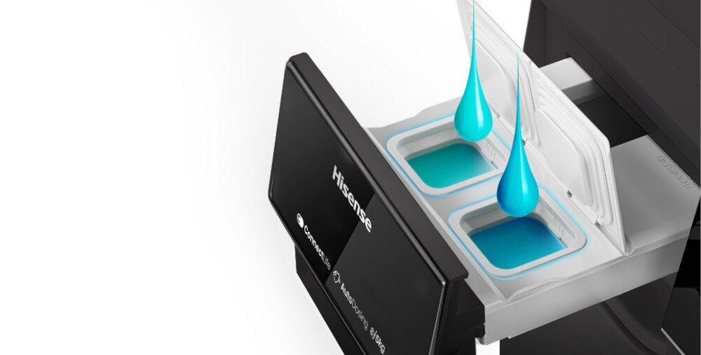 Pralko-suszarka HISENSE WD3S8045BT3/PL Automatyczne dozowanie autodozowanie precyzja dobór odmierzanie detergentu