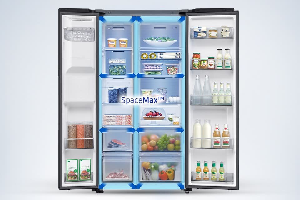 lodówka Samsung rs90f64eefeo z technologią spacemax