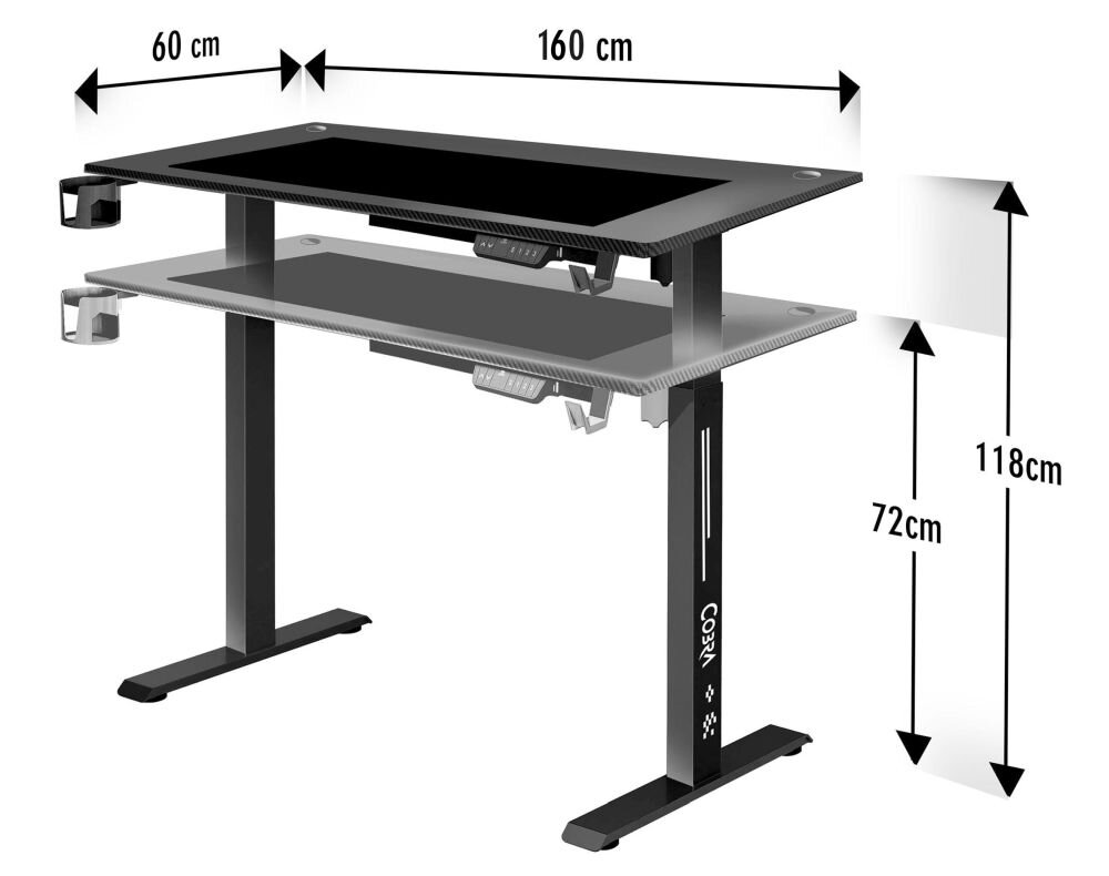 Biurko COBRA Electra dopasowanie przestrzen wysokosc poziomy elektryczne