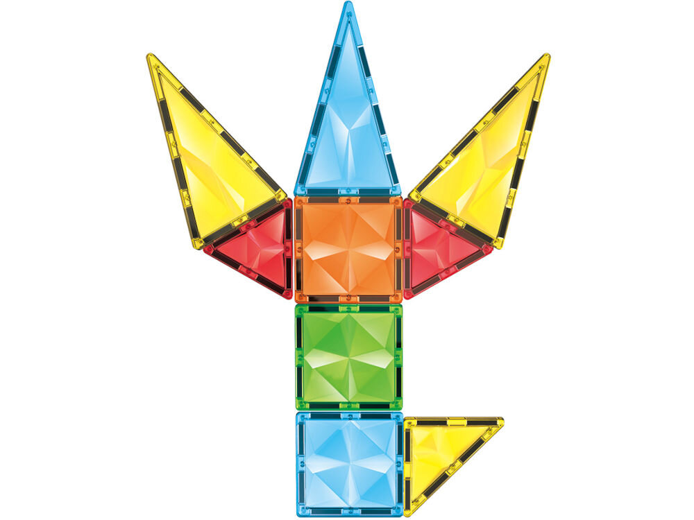 Klocki magnetyczne ASKATO Genialny dzieciak 127712 Figurka kwiatka ułożona z klocków magnetycznych o diamentowej strukturze powierzchni.