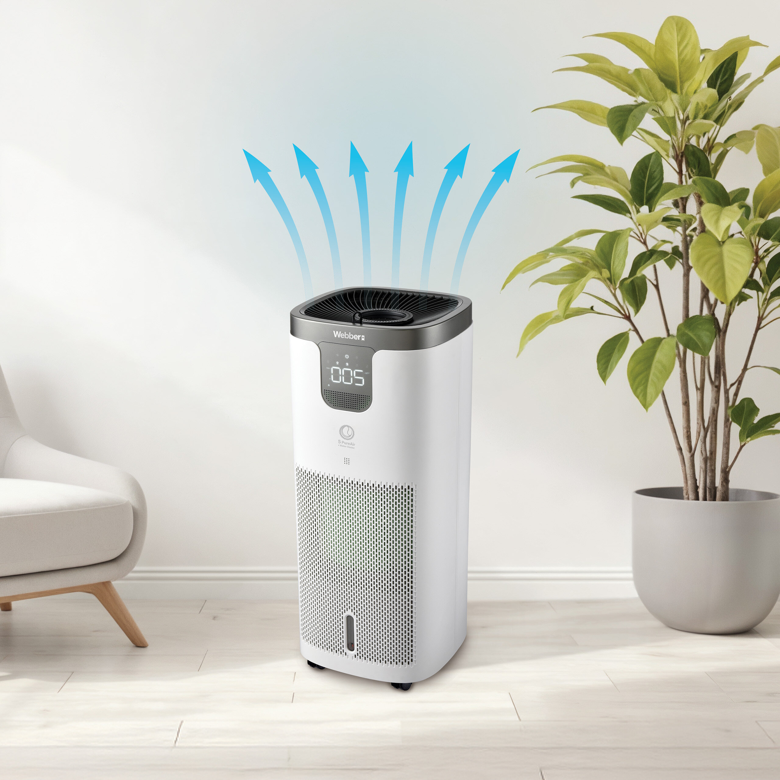 Oczyszczacz powietrza WEBBER Galaxy APEH11003 Do dużych przestrzen Wydajnośći powierzchnia do 120 m²