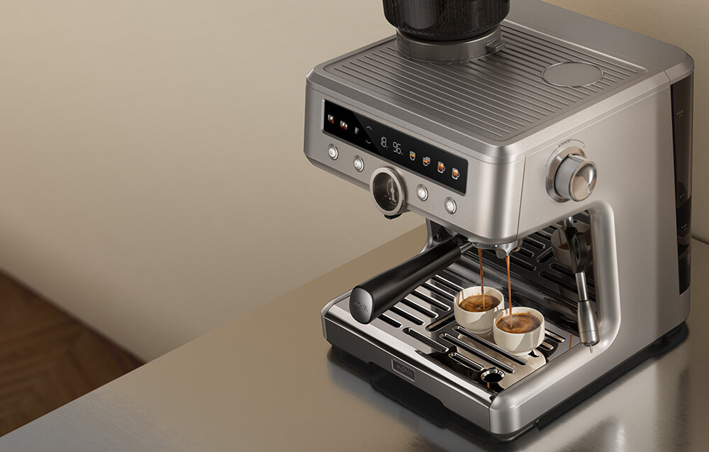Ekspres MOVA S20 Pro Srebrny Programy i pełna personalizacja cztery gotowe programy Espresso, Double Espresso, Lungo i Cold Brew parametry dostosowanie automatyczny lub manualny