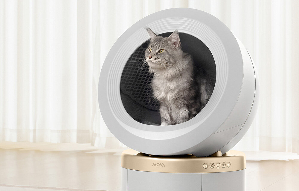 Inteligentna kuweta dla kota MOVA LR10 Prime zdjęcie lifestyle Świeżość każdego dni System czyszczenia z 11-litrowym pojemnikiem  do 15 dni pracy Dwukomorowy system odświeżania Cicha praca na poziomie 30,2 dB  12-warstwowy system zabezpieczeń inteligentny monitoring aplikacja MOVAhome