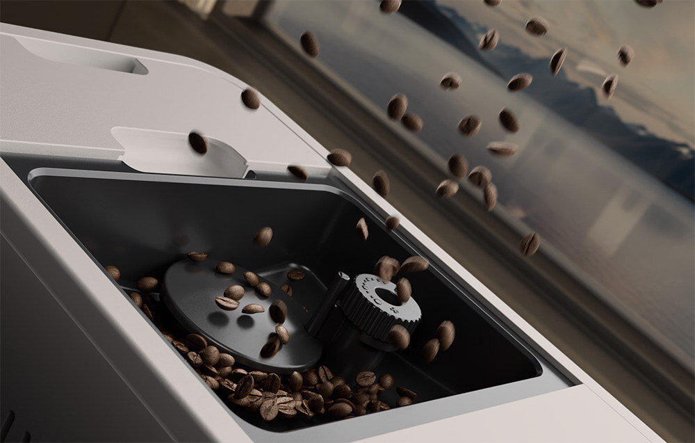 Ekspres MOVA Virtuoso 10 Pro Biały Ciśnienie jak w kawiarni pompa generuje ciśnienie 19 barów System Inline Extraction kawa pionowy docisk jednolity krążek