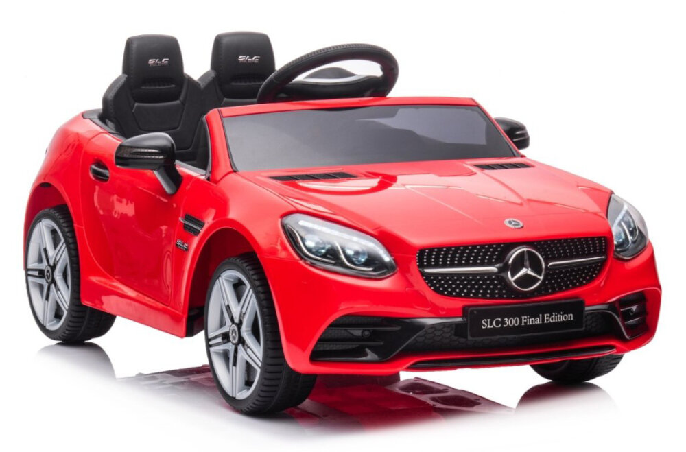 Samochód dla dziecka MILLY MALLY Mercedes-Benz SLC Czerwony emocje radosc sportowy kabriolet licencja Mercedesa luksus bezpieczenstwo zaawansowane technologie aktywnosc fizyczna stymulacja wyobrazi