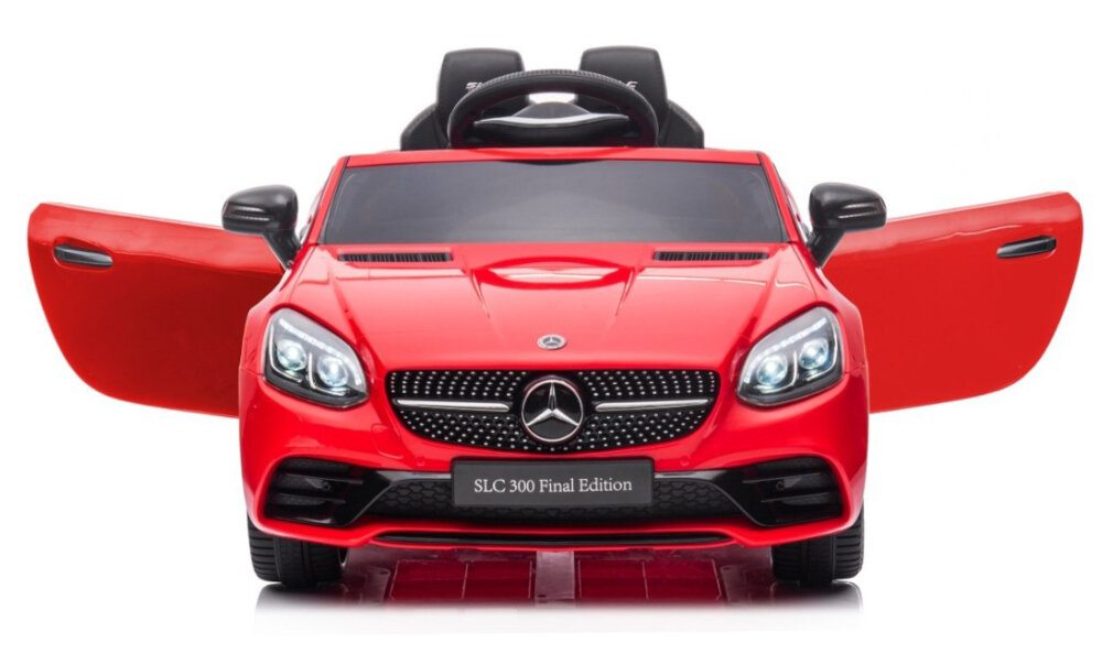 Samochód dla dziecka MILLY MALLY Mercedes-Benz SLC Czerwony dwa zelowe akumulatory napiecie 6 V pojemnosc 4,5 Ah kazdy czas ladowania okolo 8 godzin dla dzieci od 3 roku zycia
