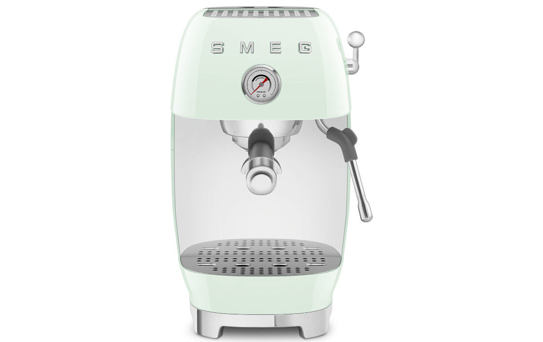 Ekspres SMEG ECF03PGEU Pastelowa zieleń  (Cold Brew) wymiary Elegancki design funkcjonalność estetyka