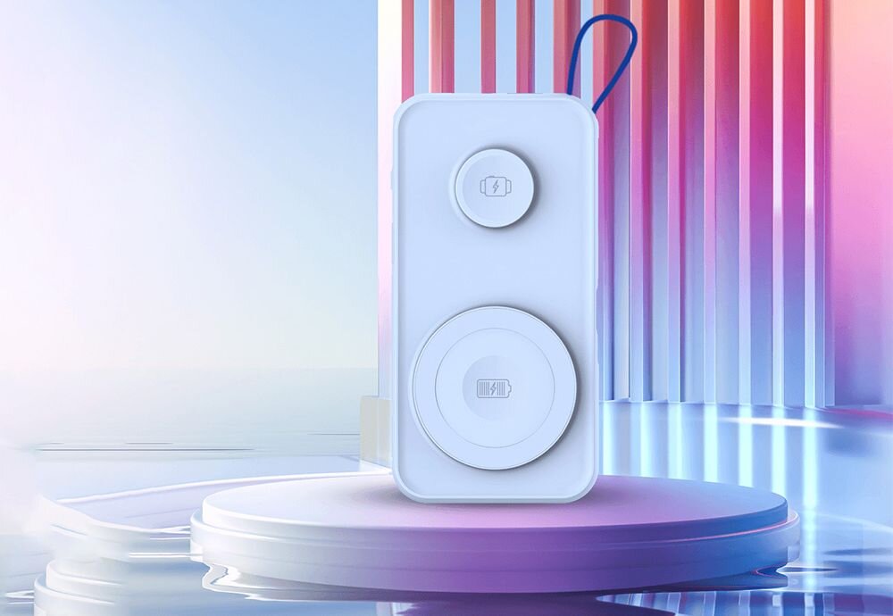 Powerbank 3MK PastelUp MagSafe 10000mAh 22.5 W zrodla energia magsafe apple watch kontrola stan baterii