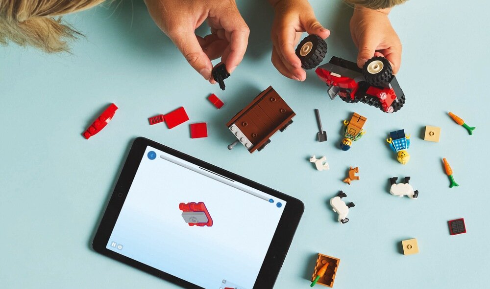 LEGO 60461 City Czerwony traktor z przyczepą i owcą  kreatywne myślenie budowanie z tabletem 