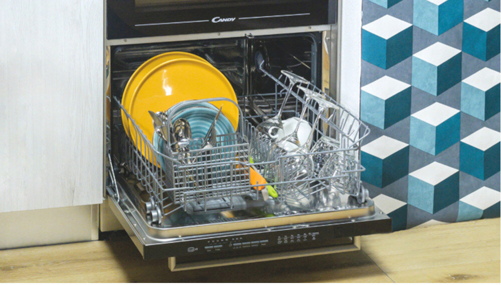 Kuchnia gazowo-elektryczna ze zmywarką CANDY TRIO4GXNT/1 mała zmywarka