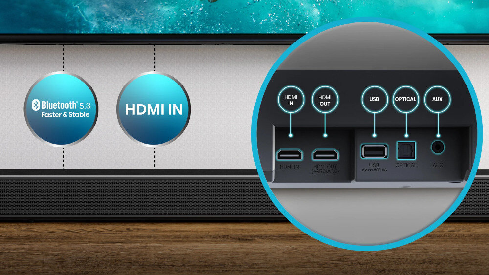 Soundbar HISENSE AX5120G  - złącza