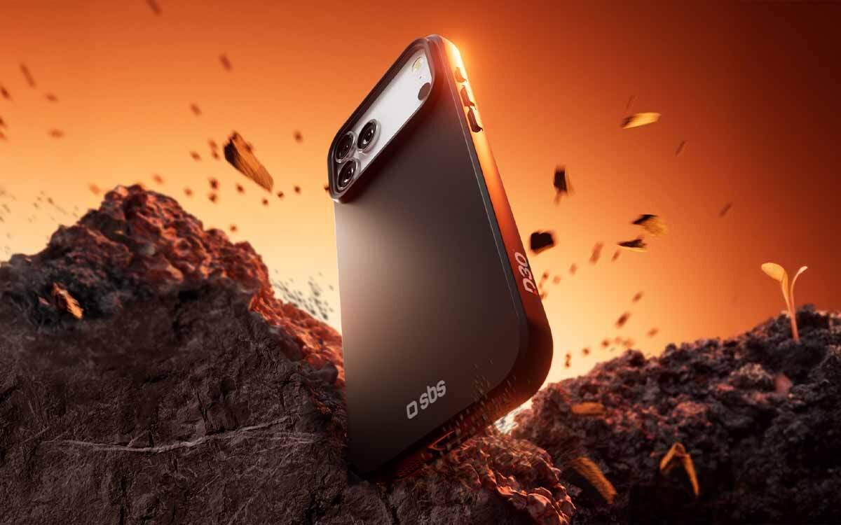 Etui SBS D3O Mag Full do Apple iPhone 17 Pro Max Czarny Absorbujący wstrząsy materiał D3O utwardza się podczas uderzenia i chroni telefon.