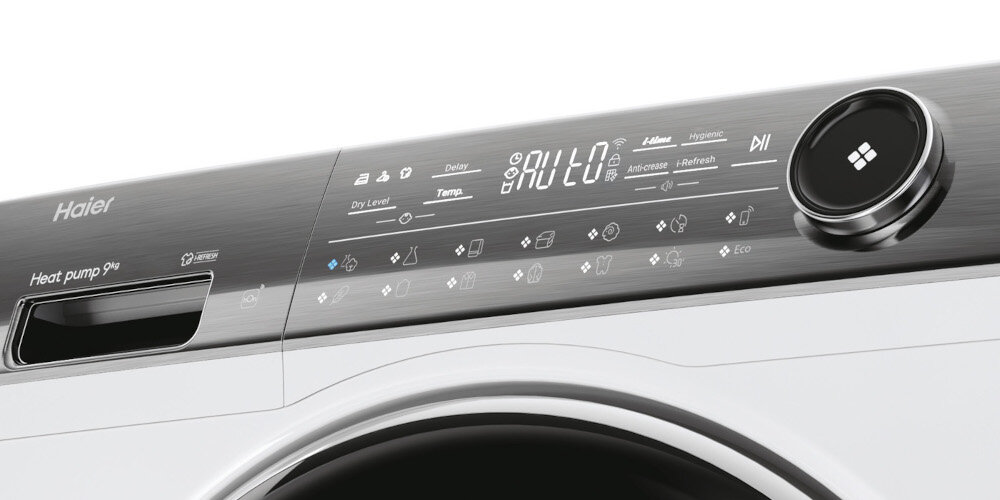 SUSZARKA HAIER HD90-A3979NU1-S Intuicyjny wyświetlacz tekstowy sterowanie panel ikony informacje