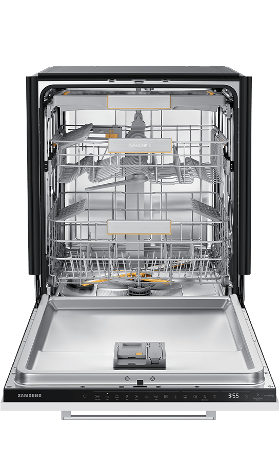 Otwarta zmywarka DW60BG850I00ET widziana z przodu
