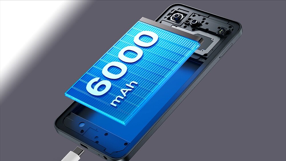 Smartfon INFINIX HOT 60i 5G Bateria o pojemności 6000 mAh 18 W  