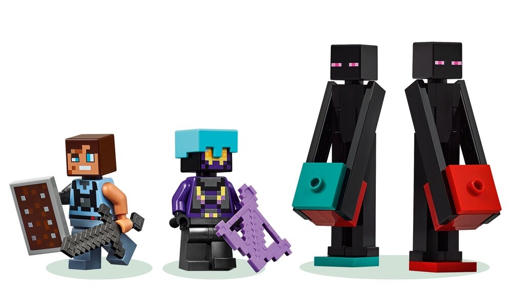 LEGO 21279 Minecraft Wieża Endermana dwie figurki mobów endermitów minifigurki broń akcesoria 